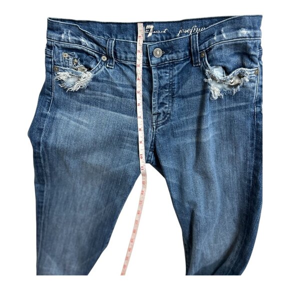 7 For All Mankind Josefina Skinny Boyfriend Jeans Medium Wash Jeans Size 27 - Picture 10 of 11